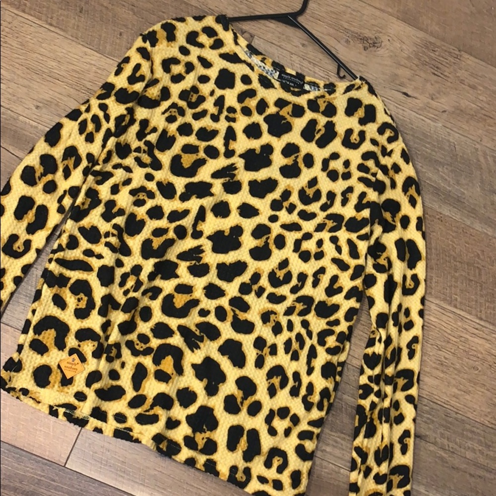 cheetah waffle knit shirt